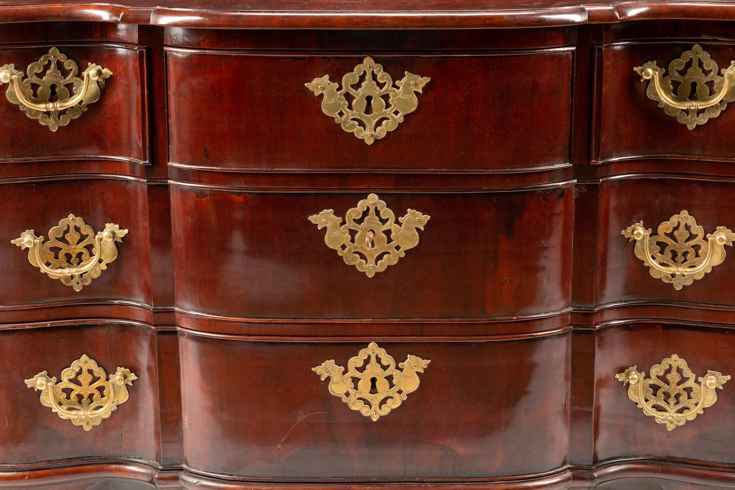A Continental Bronze Mounted Mahogany Chest of Drawers