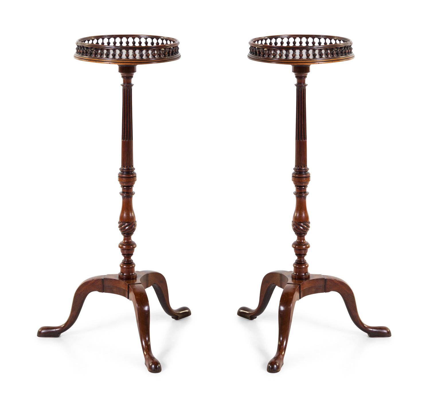 A Pair of George III Mahogany Torchères