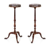 A Pair of George III Mahogany Torchères
