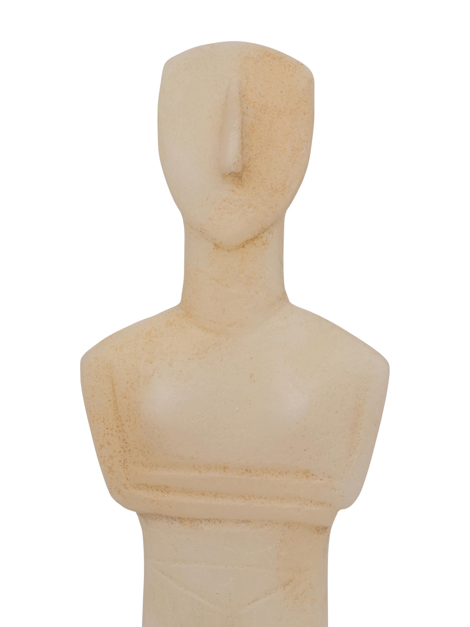 Two Carved White Marble Replica Cycladic Figures