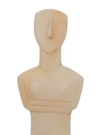 Two Carved White Marble Replica Cycladic Figures