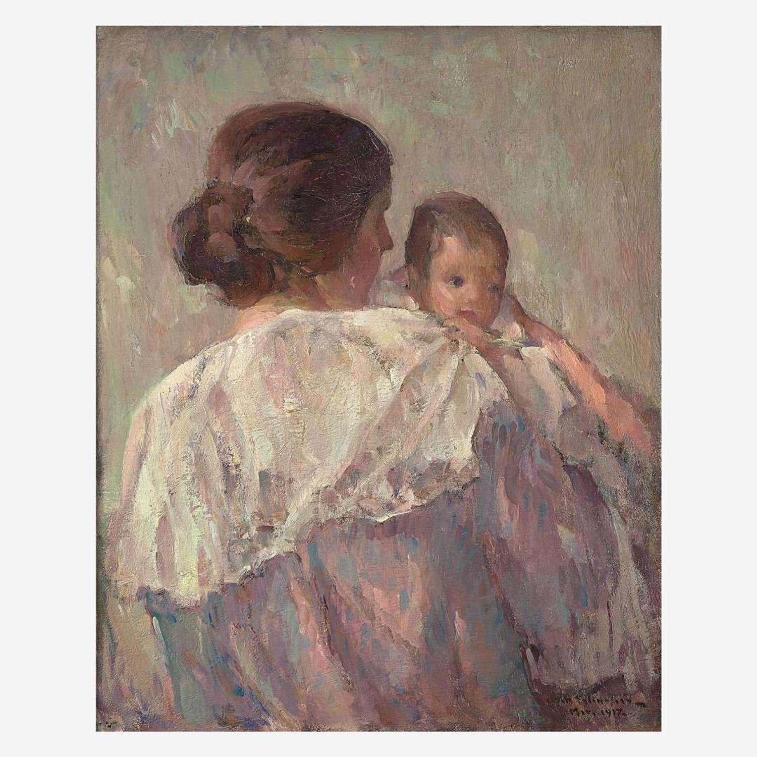 John Fulton Folinsbee (American, 1892–1972) Mother and Daughter (Portrait of the Artist’s Wife and Daughter)