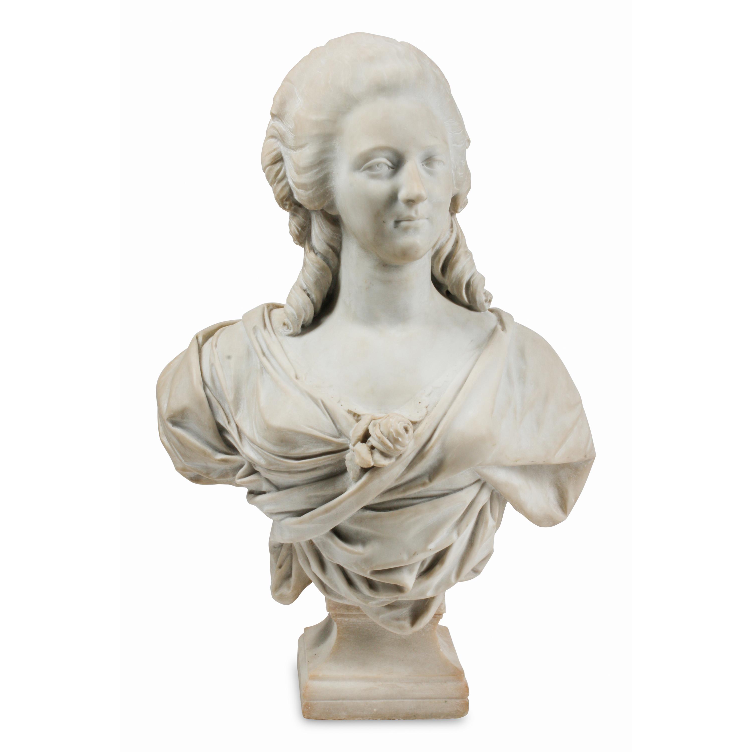 A Continental Marble Bust of Marie Antoinette