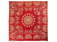 A Red and White Patriotic Jacquard Woven Coverlet