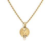 YELLOW GOLD NECKLACE WITH TWO PENDANTS