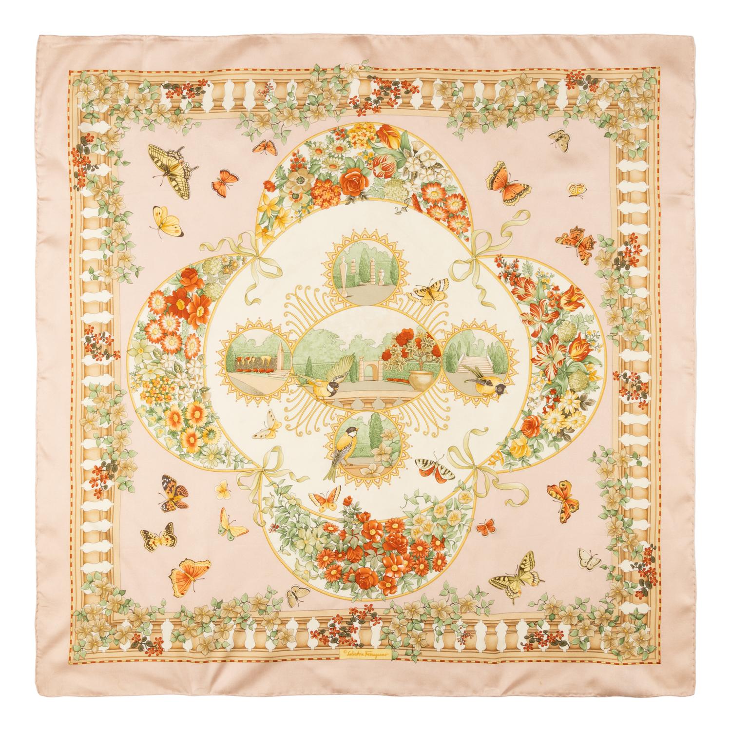Four Salvatore Ferragamo Scarves