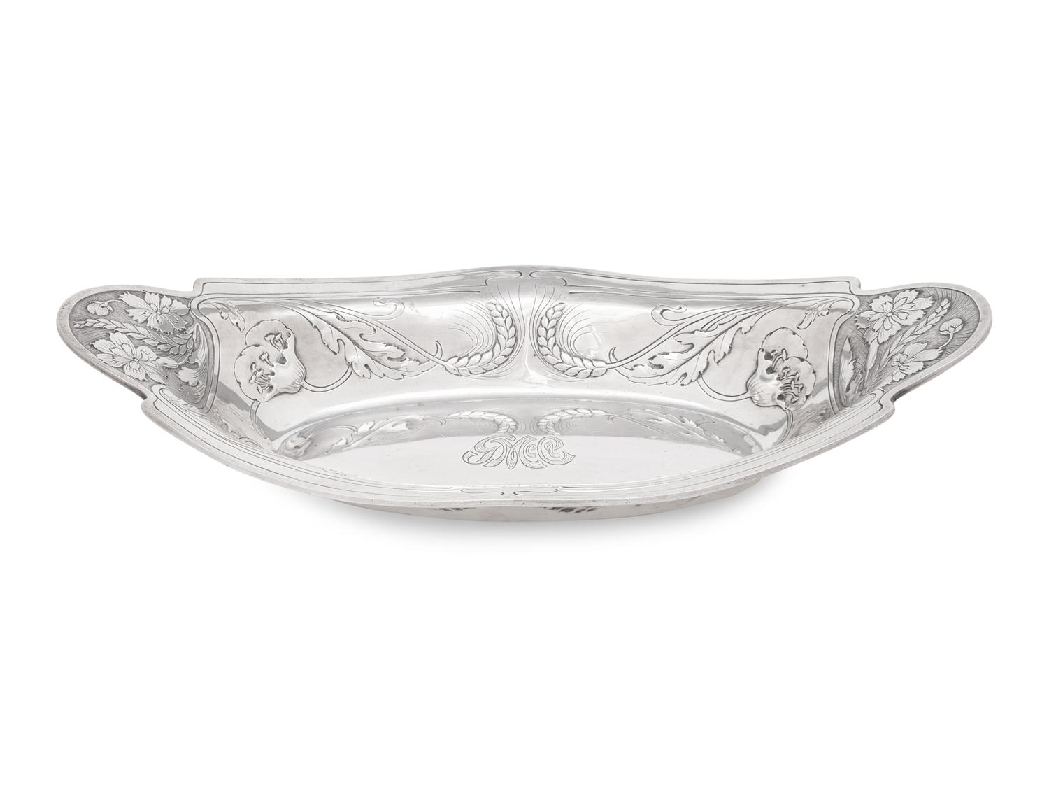 An American Silver Bread Dish