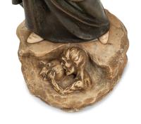 A Continental Bronze and Alabaster Figure of Dante Alighieri