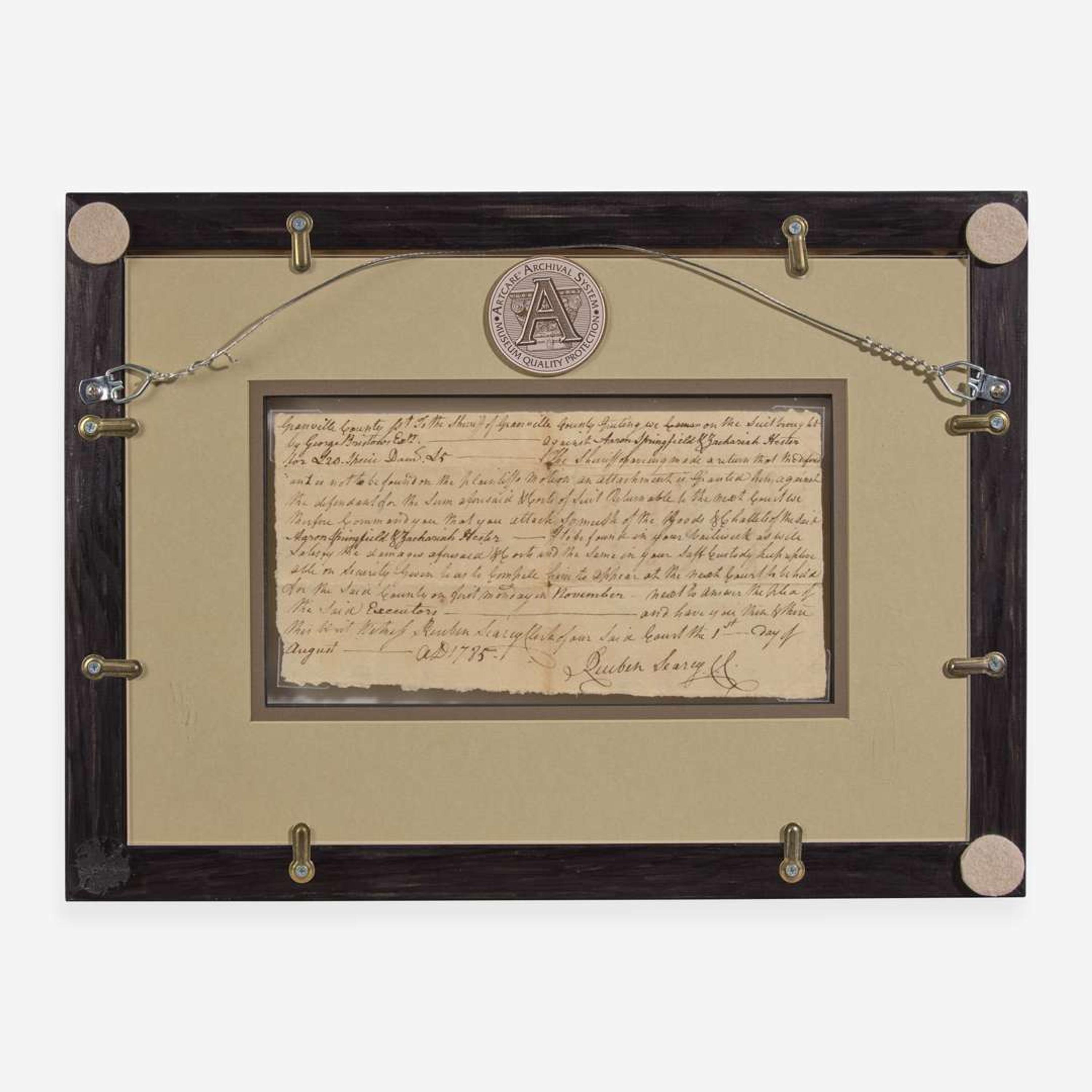[Declaration of Independence] [North Carolina] Penn, John Manuscript Document, initialed