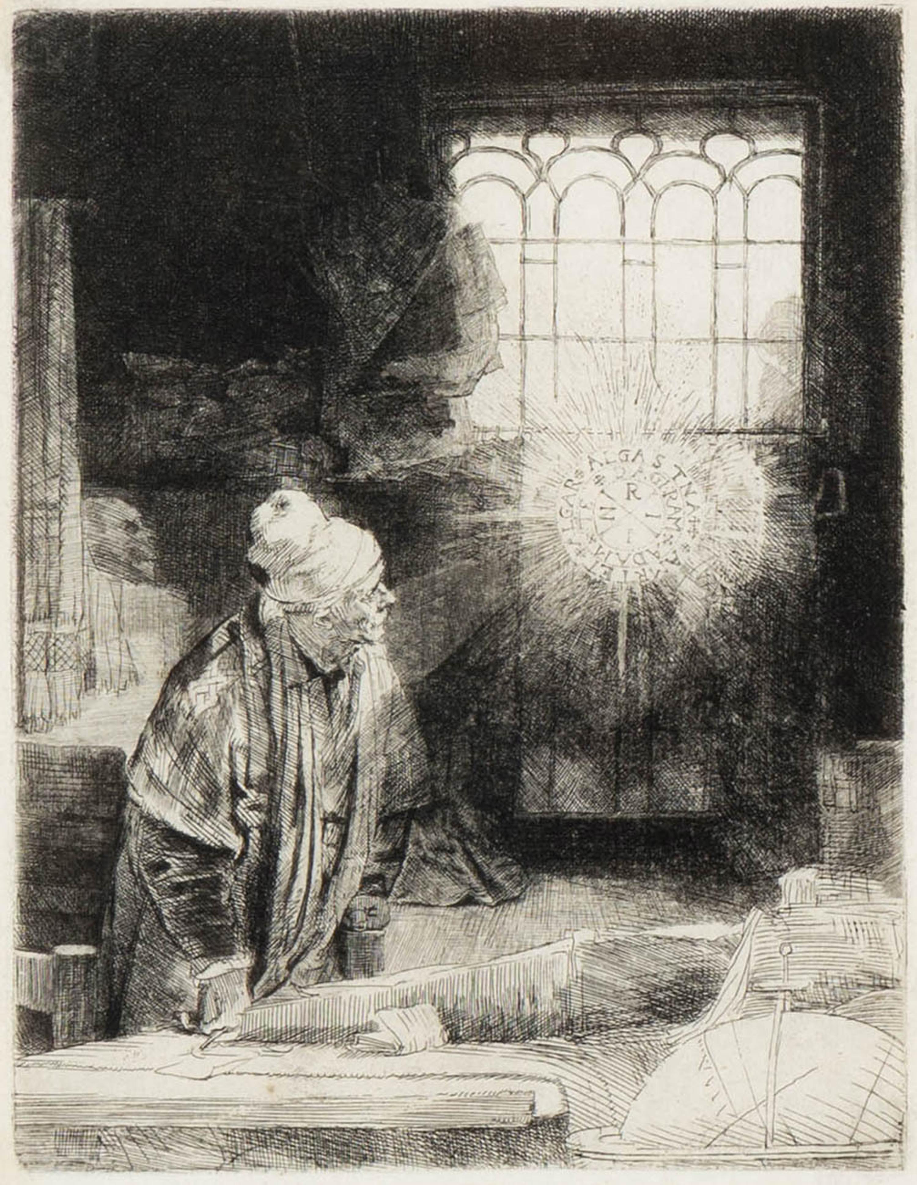 Rembrandt van Rijn (Dutch, 1606-1669) — A Scholar in his Study (Faust) , ca. 1652
