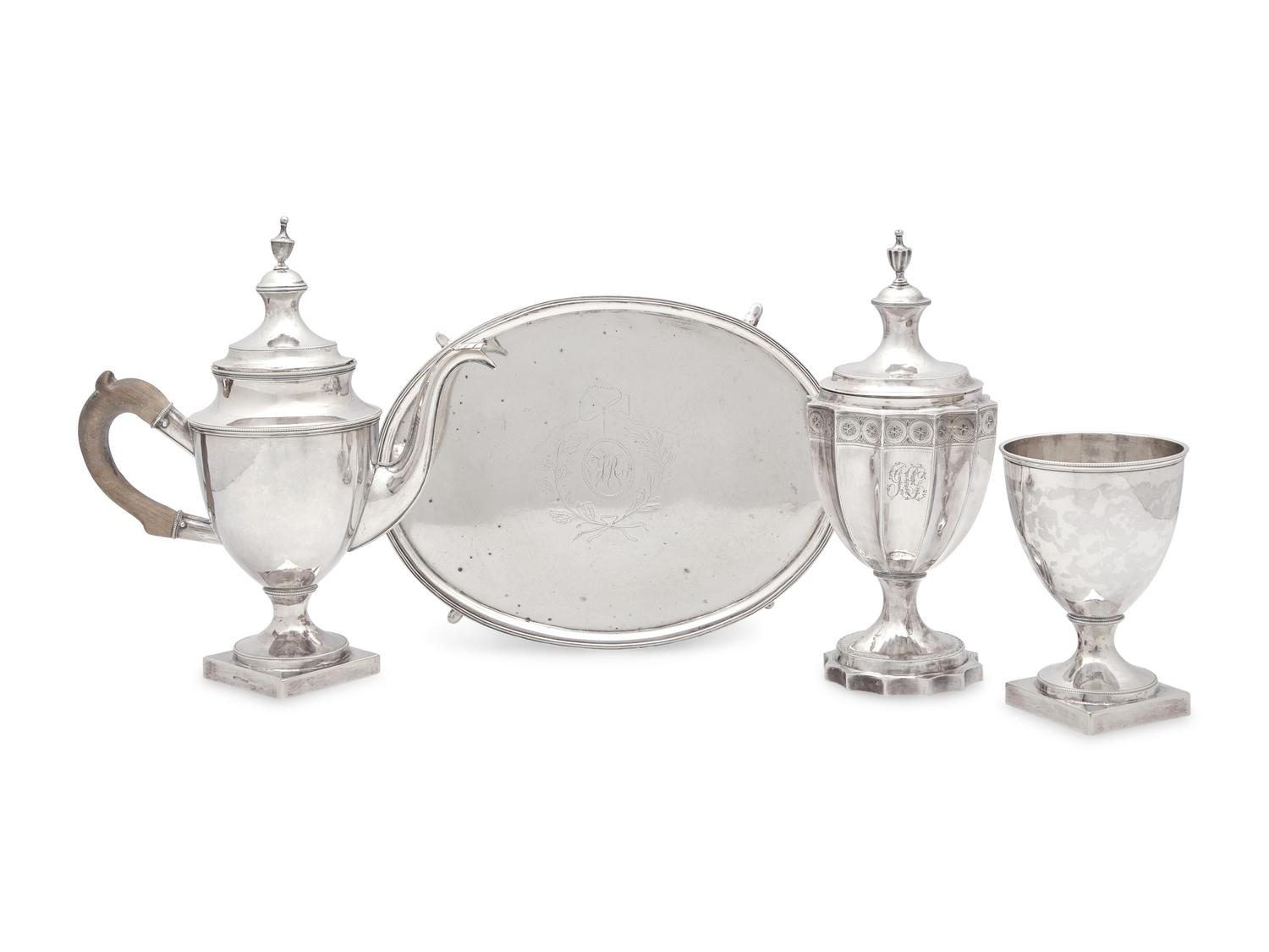 A Group of Four Federal Silver Tablewares, John Christian Wiltberger, Sr., Philadelphia, PA, Circa 1800