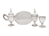 A Group of Four Federal Silver Tablewares, John Christian Wiltberger, Sr., Philadelphia, PA, Circa 1800