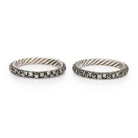 David Yurman, 'Midnight Mélange', Pair of Diamond and Blackened Sterling Silver Rings
