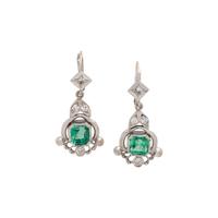 EMERALD AND DIAMOND EARRINGS