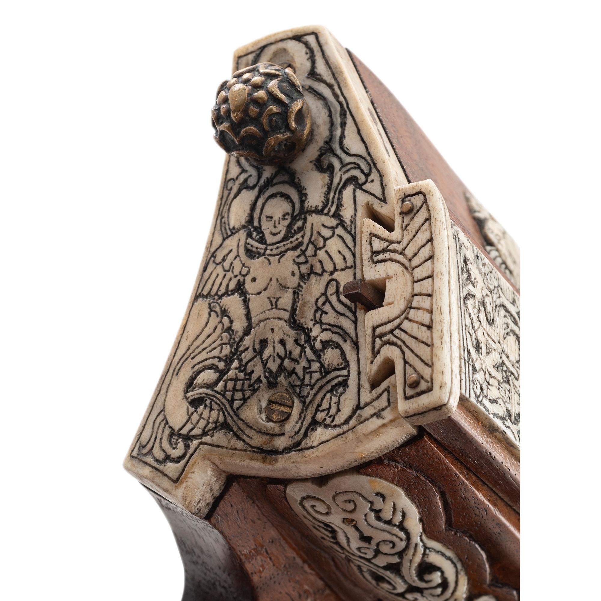 Contemporary Cheekstock Flintlock Rifle with Diana Motifs by John B. Derrick (American, b.1936)