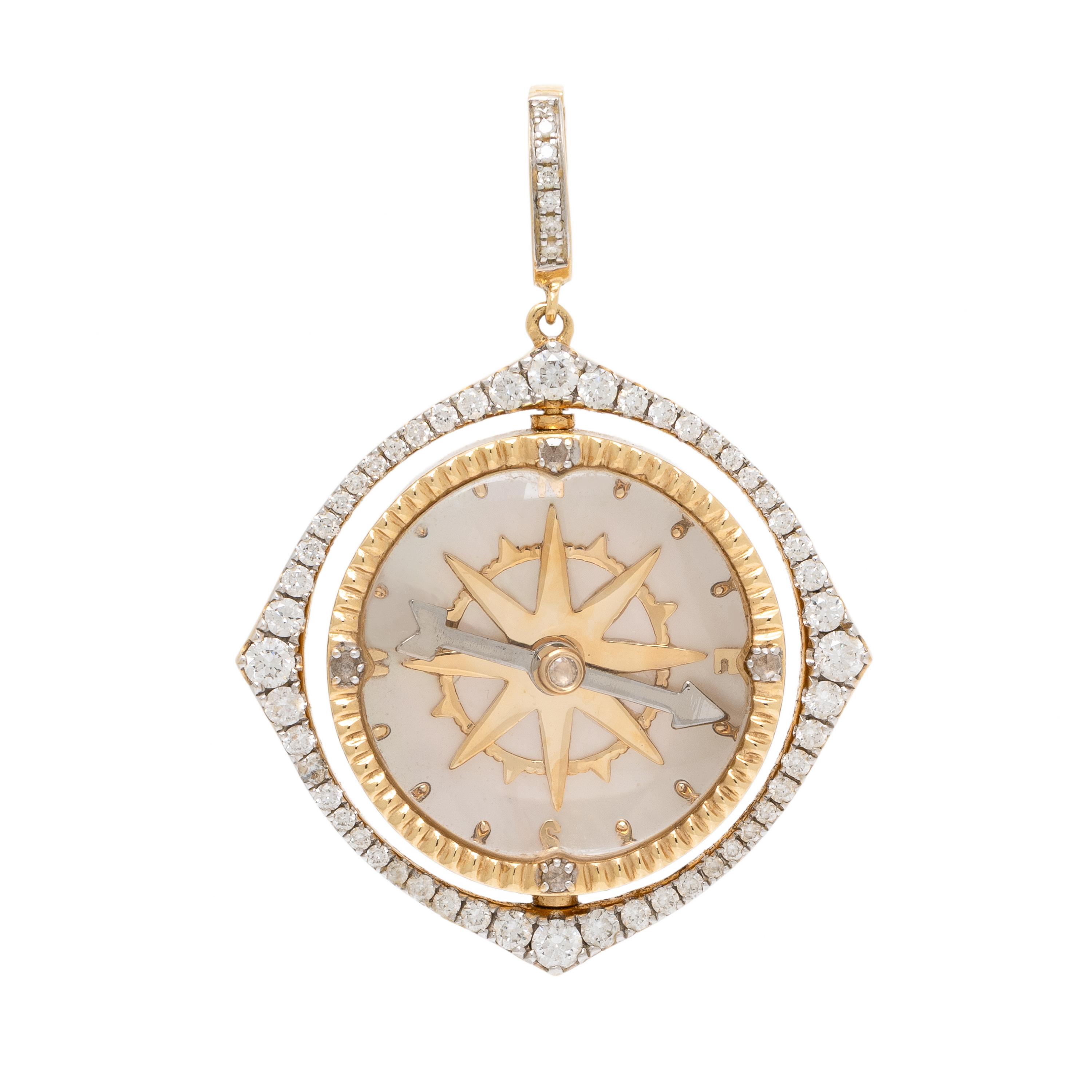 Annoushka, 'Mythology Spinning Compass', Yellow Gold and Diamond Pendant