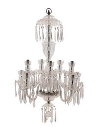 A Waterford Cut Glass Ten-Light Chandelier