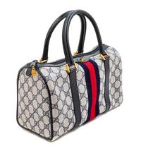 Gucci Signature Blue Leather and Logo GG Handbag