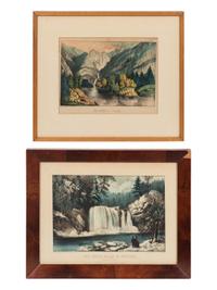 [LANDSCAPE SCENES] -- CURRIER & IVES The Katz-Kills in Winter. Bastion Falls, n.d. (G.3592). -- Yo-semite Falls. California, n.d. (G.7384).
