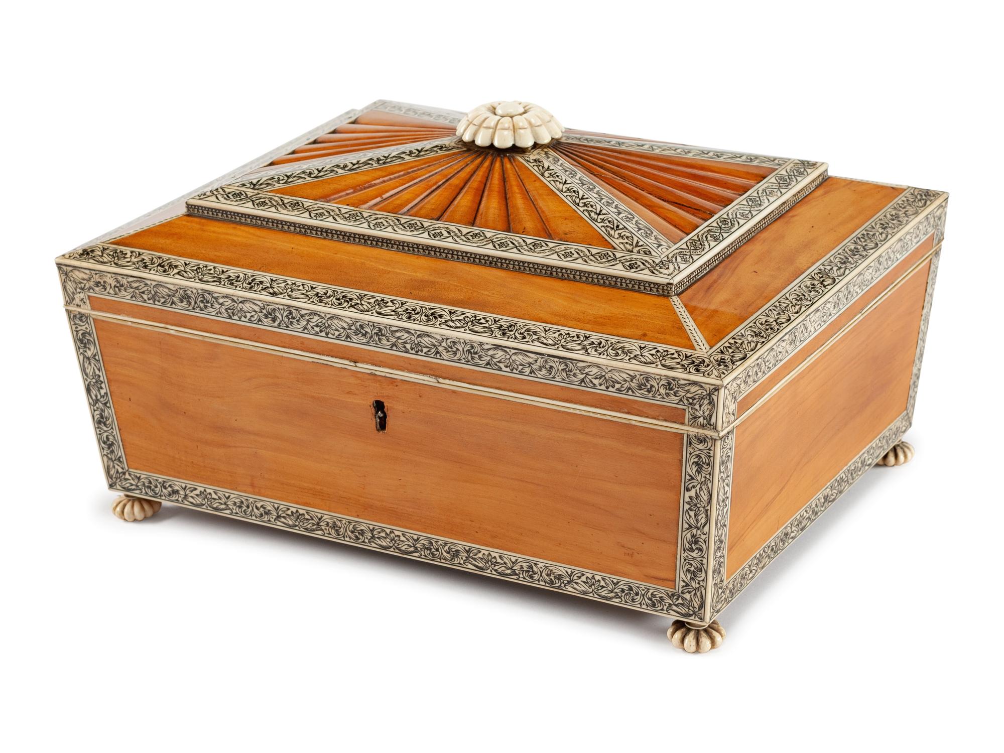 An Anglo-Indian Bone Mounted Work Box