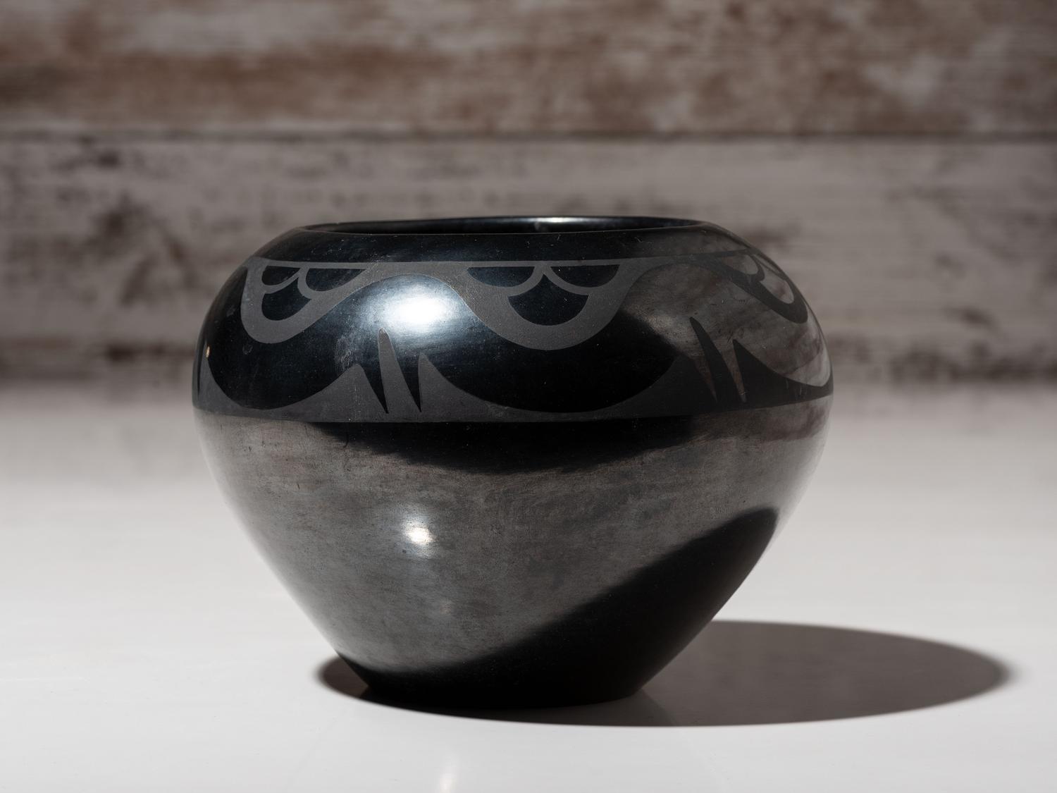Blackware Pottery Jar, with Gunmetal Finish, 1956-1959