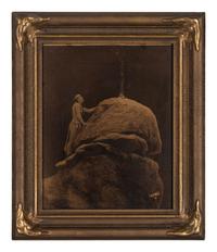 CURTIS, Edward (1868-1952), photographer. Signal Fire to the Mountain Gods. Ca 1909.