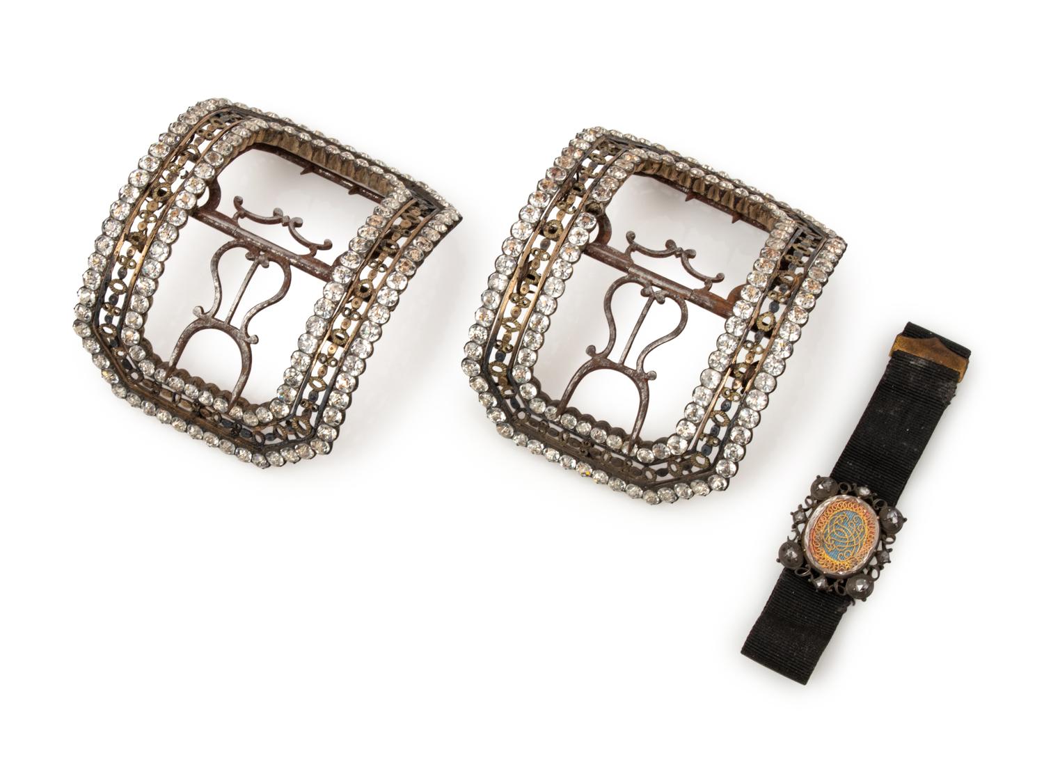 A Pair of Shoe Buckles with Bracelet, 18th Century