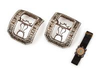A Pair of Shoe Buckles with Bracelet, 18th Century