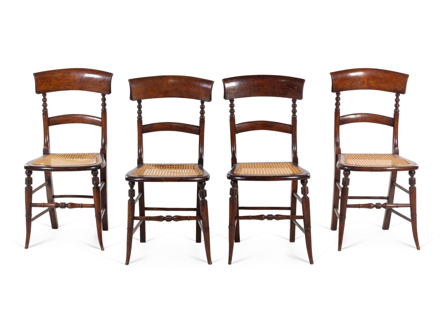 Set of Four Victorian Mahogany Game Chairs
