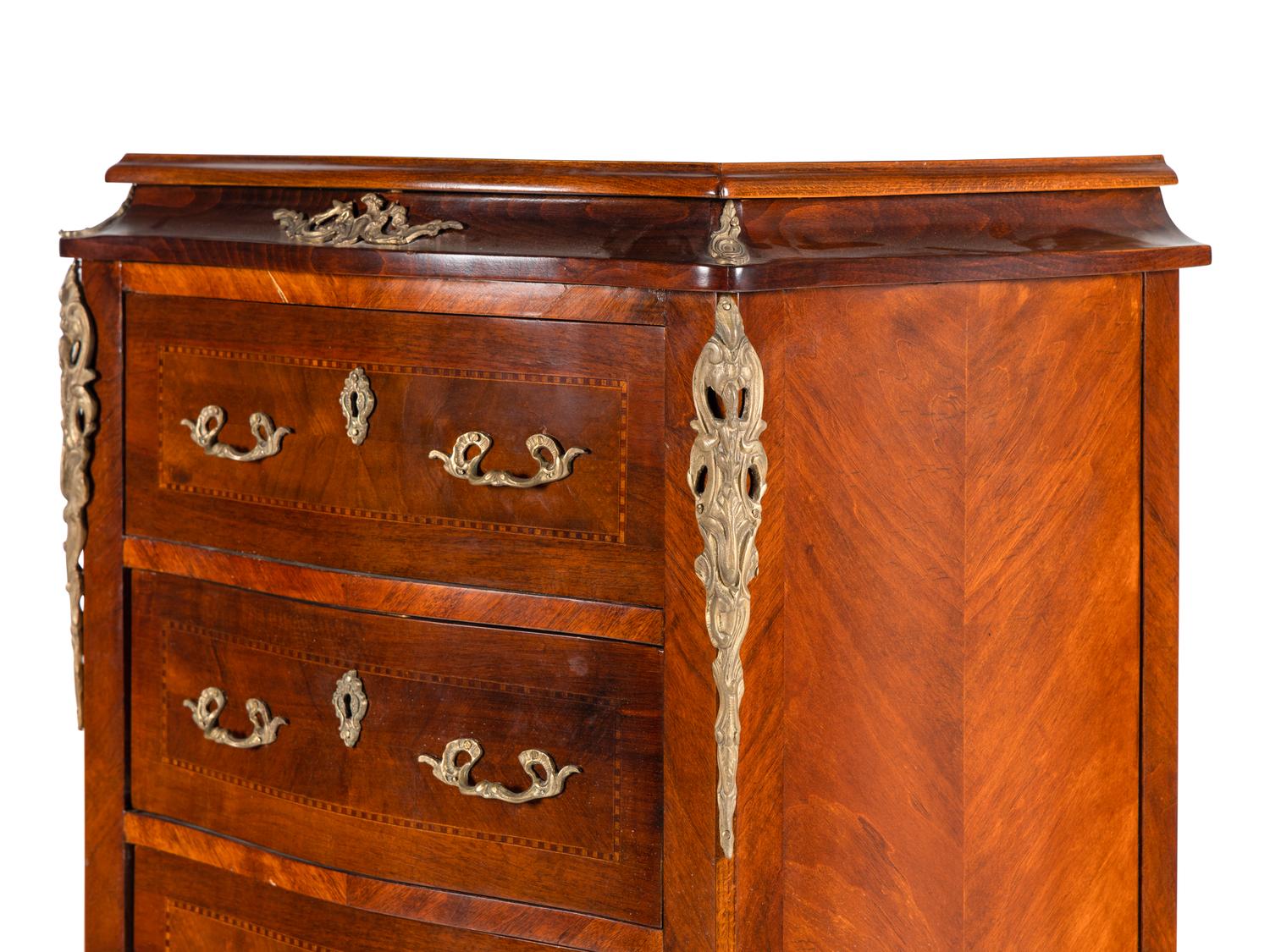 A Pair of Louis XV Style Gilt Bronze Mounted Semainiers