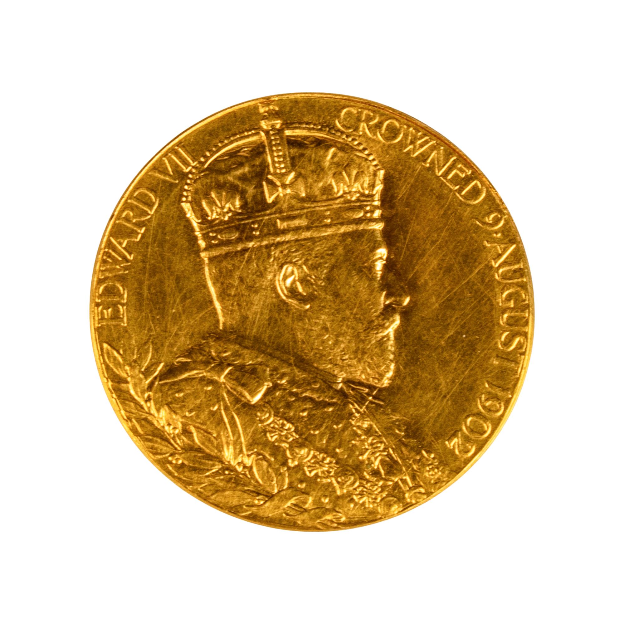 [EXONUMIA] [GREAT BRITAIN] A 1902 Edward VII Coronation Commemorative Gold Medallion (17.1 g, 31mm)