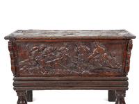 A Continental Carved Walnut Coffer on Stand — 18TH/19TH CENTURY