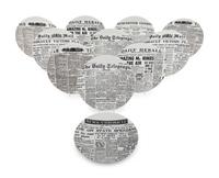 A Set of Eleven Piero Fornasetti Giornali Porcelain Dinner Plates