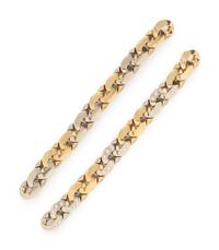 POMELLATO, BICOLOR GOLD AND DIAMOND CONVERTIBLE BRACELETS