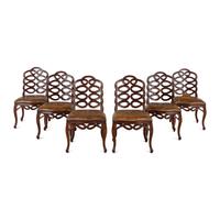 A Set of Six Francis Elkins Style Mahogany "Loop" Chairs
