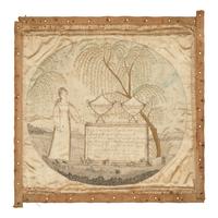 An Embroidered Silk Mourning Needlework Picture