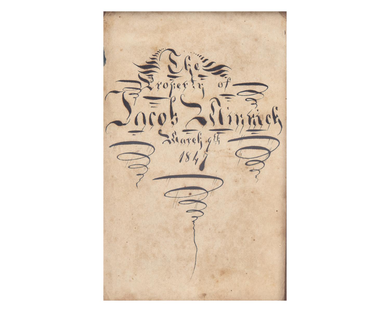 A Group of Four Fraktur Drawings, Bookplates, or Awards of Merit, Pennsylvania, 19th Century