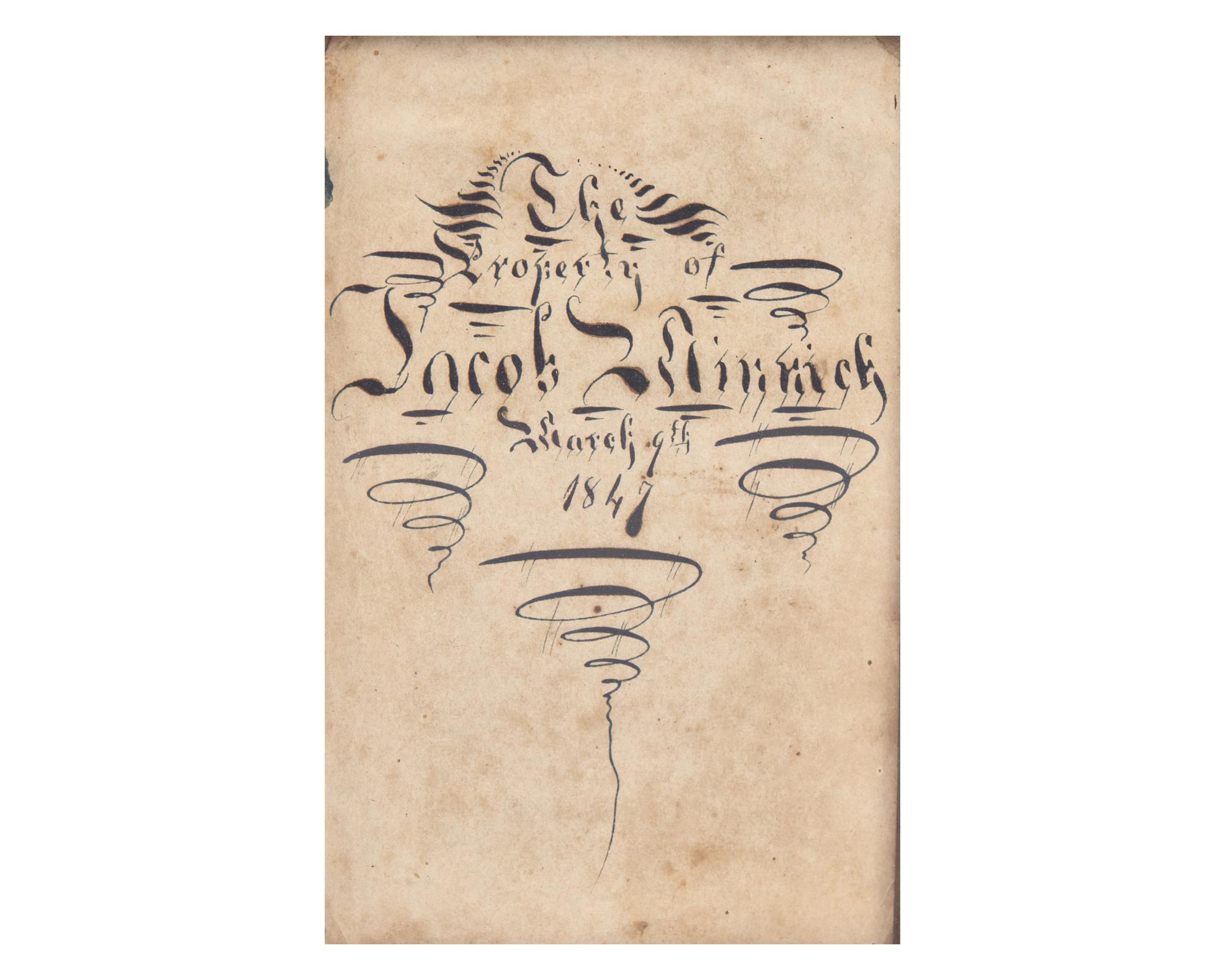 A Group of Four Fraktur Drawings, Bookplates, or Awards of Merit, Pennsylvania, 19th Century