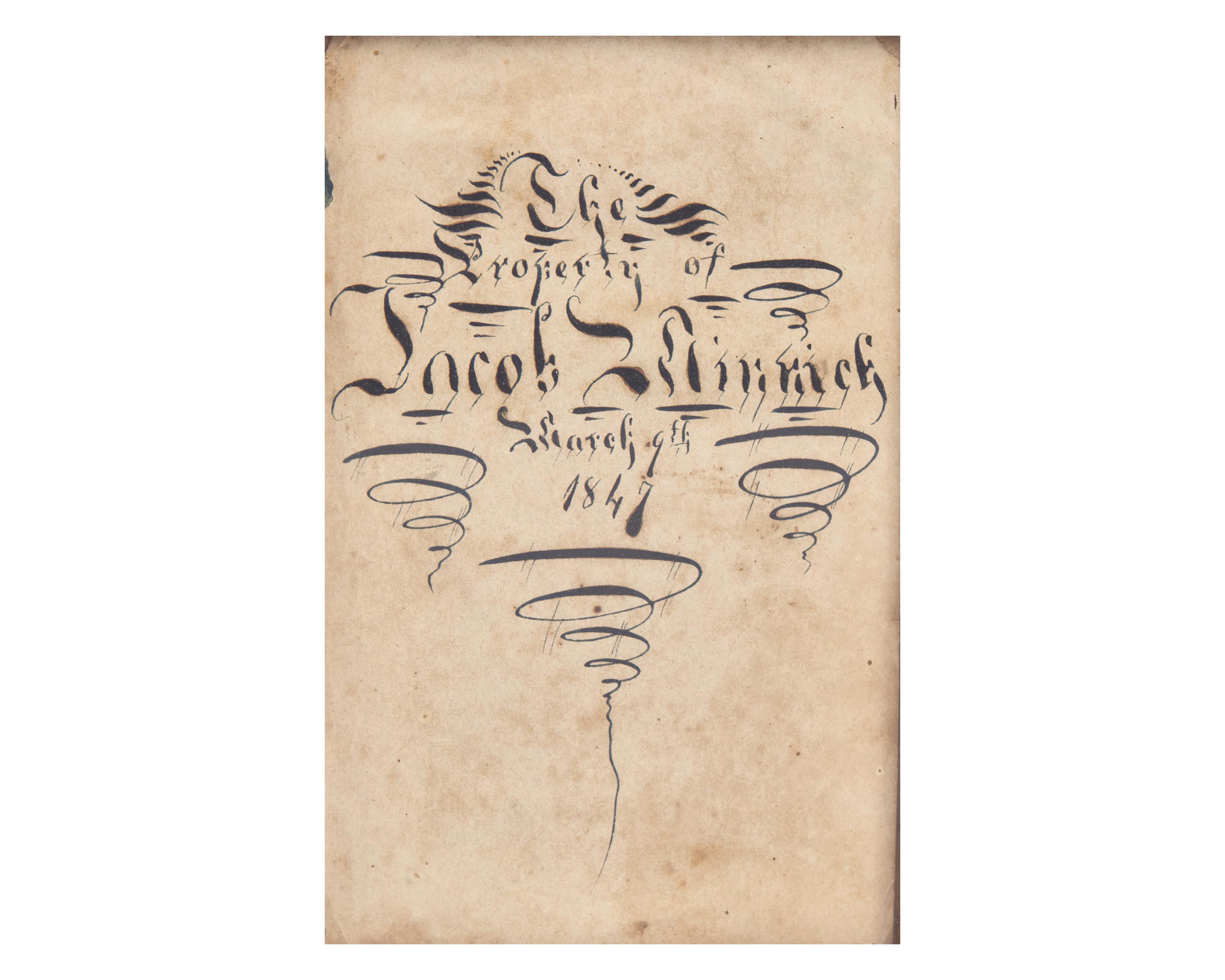 A Group of Four Fraktur Drawings, Bookplates, or Awards of Merit, Pennsylvania, 19th Century