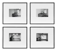 Four works from Studio Projections, 1979 (Number 17, Car Crash; Number 22, Beauty Treatment; Number A1, Village ; and Number A3, Dust Storm); printed 2013