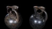 Two Etruscan Bucchero Oinochoai