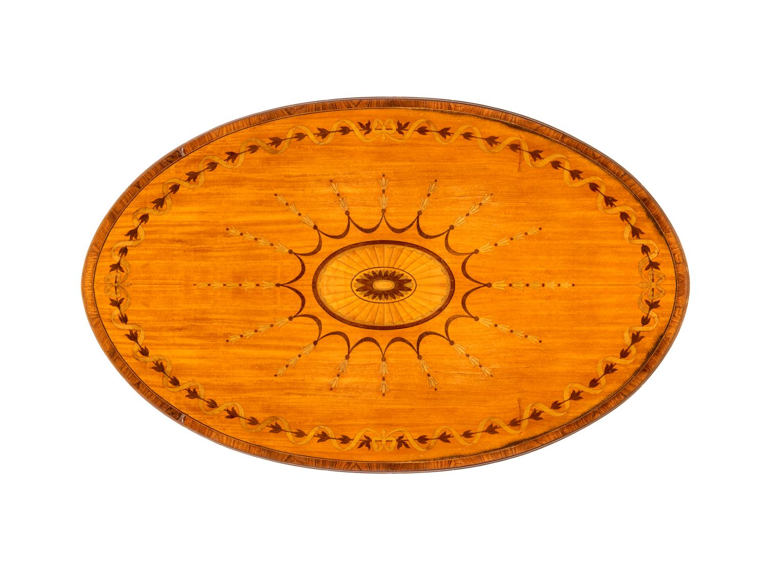 Edwardian Inlaid Satinwood Oval Table