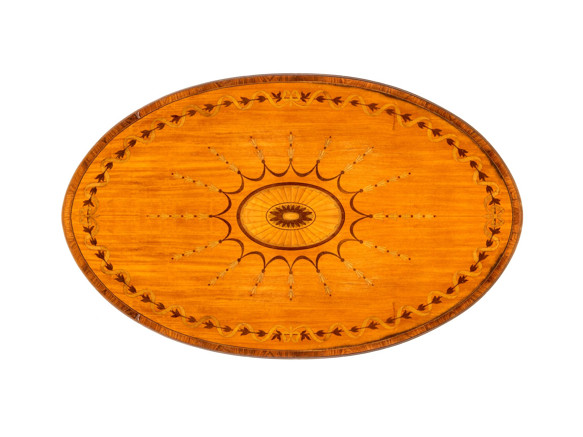 Edwardian Inlaid Satinwood Oval Table