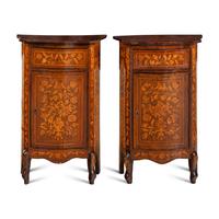 A Pair of Dutch Marquetry Side Cabinets