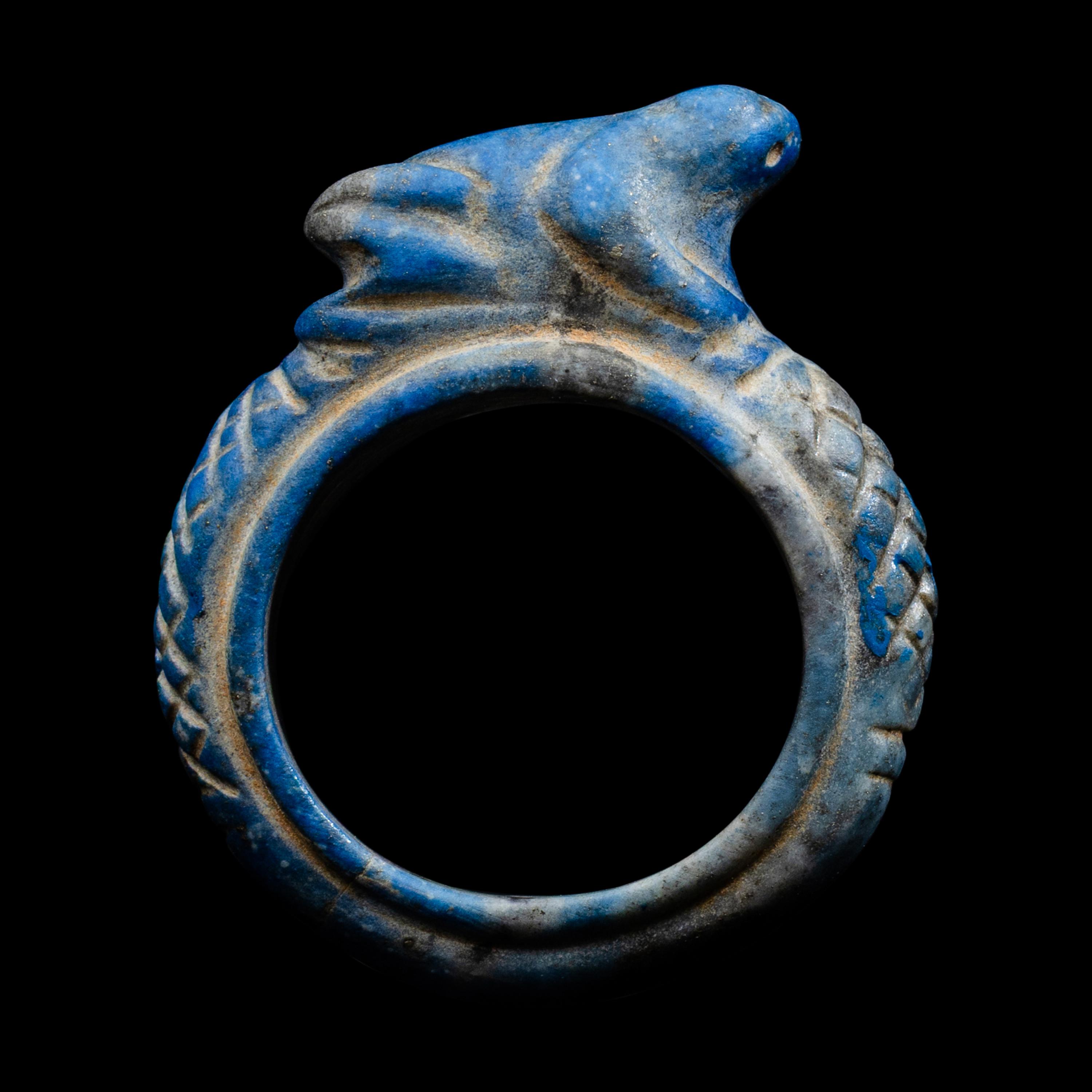 An Egyptian Lapis Lazuli Frog Ring
