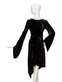Donna Karan, Velvet Bias-Cut Wrap Dress, Original Sample