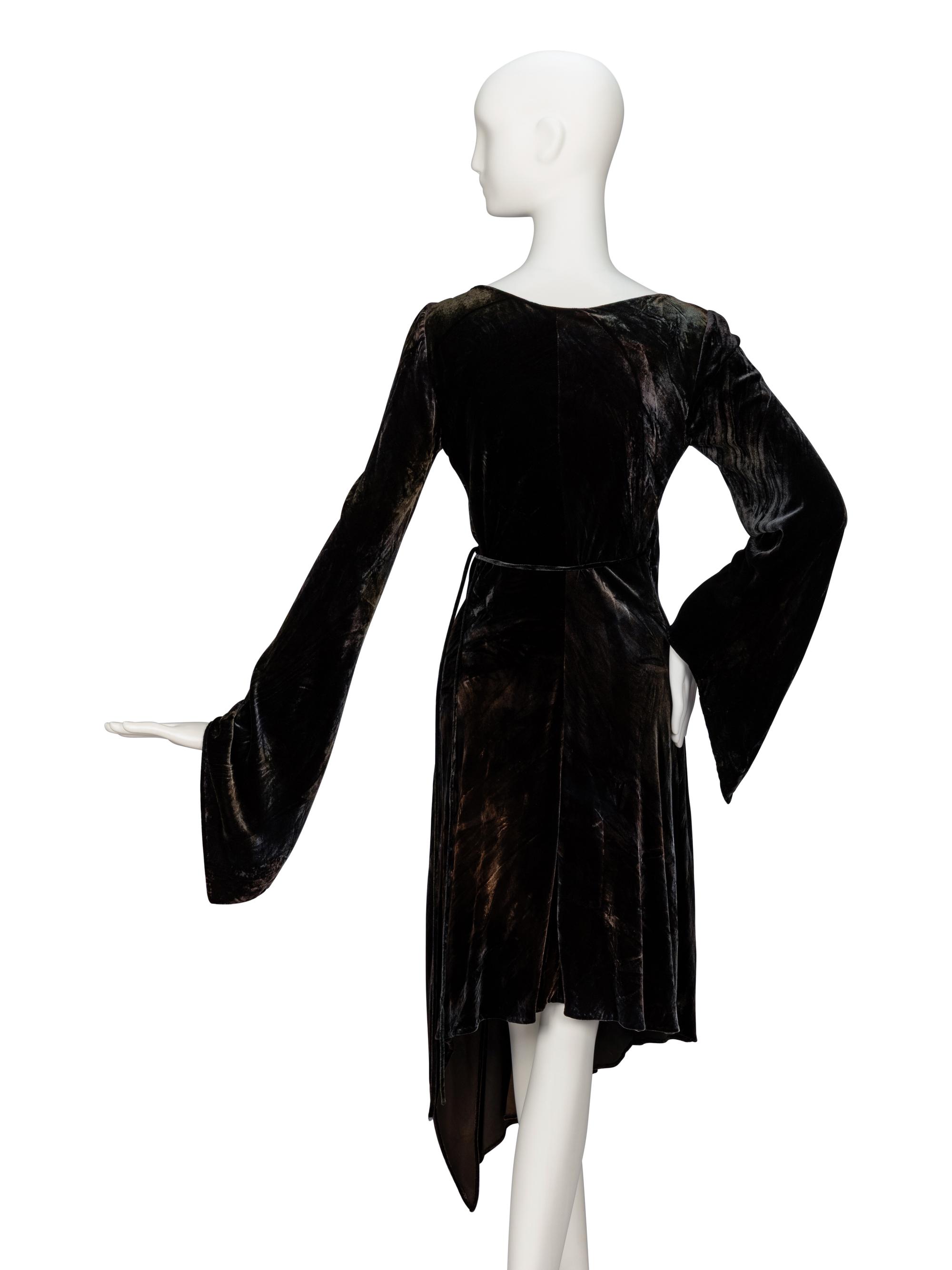 Donna Karan, Velvet Bias-Cut Wrap Dress, Original Sample