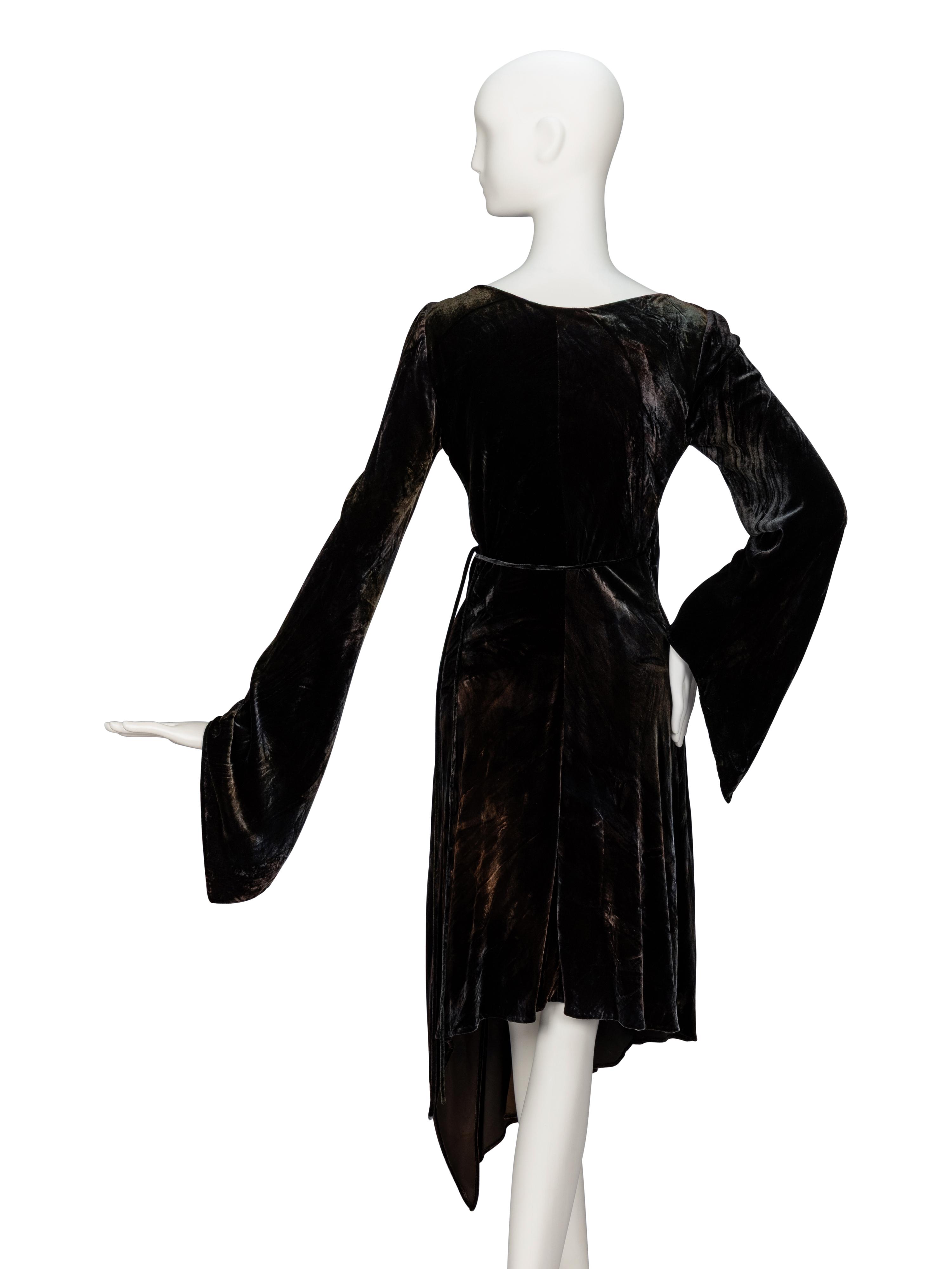 Donna Karan, Velvet Bias-Cut Wrap Dress, Original Sample