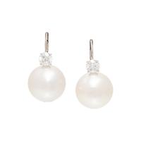 CULTURED SOUTH SEA PEARL AND DIAMOND EARRINGS