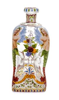 A J.&L. Lobmeyr Enameled Glass Decanter Height 8 1/4 inches. — 19TH CENTURY